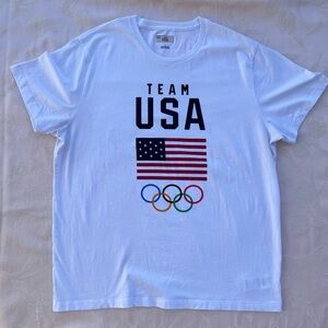 Adult Large Team USA Olympics T-shirt 100 % Cotton White